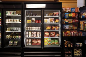 Cold drinks and snacks in store
