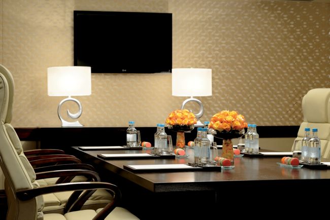 Smaller boardroom-style meeting room at The Ritz-Carlton Abu Dhabi, Grand Canal resort