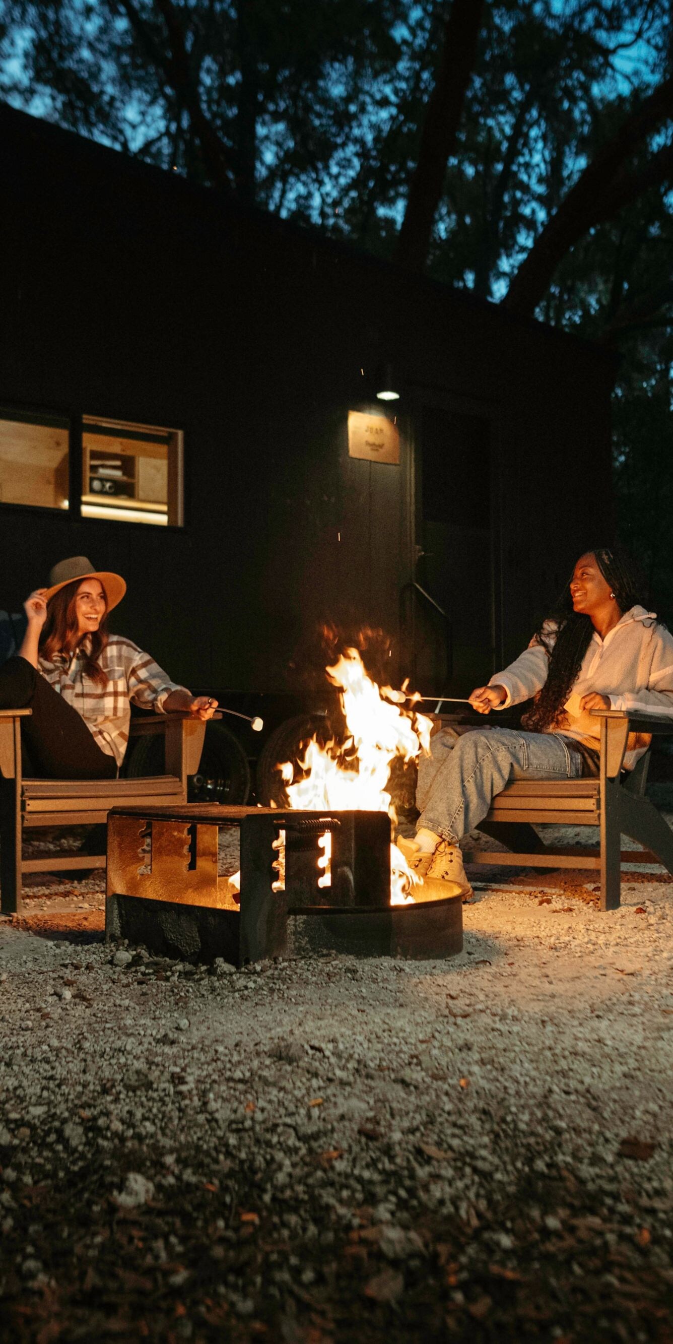 Evening fire pit