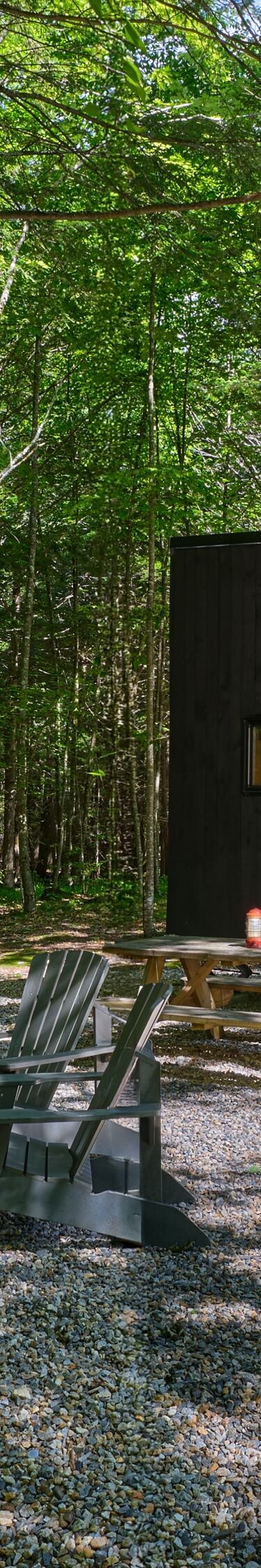 Queen Bunk Cabin Exterior in Woods