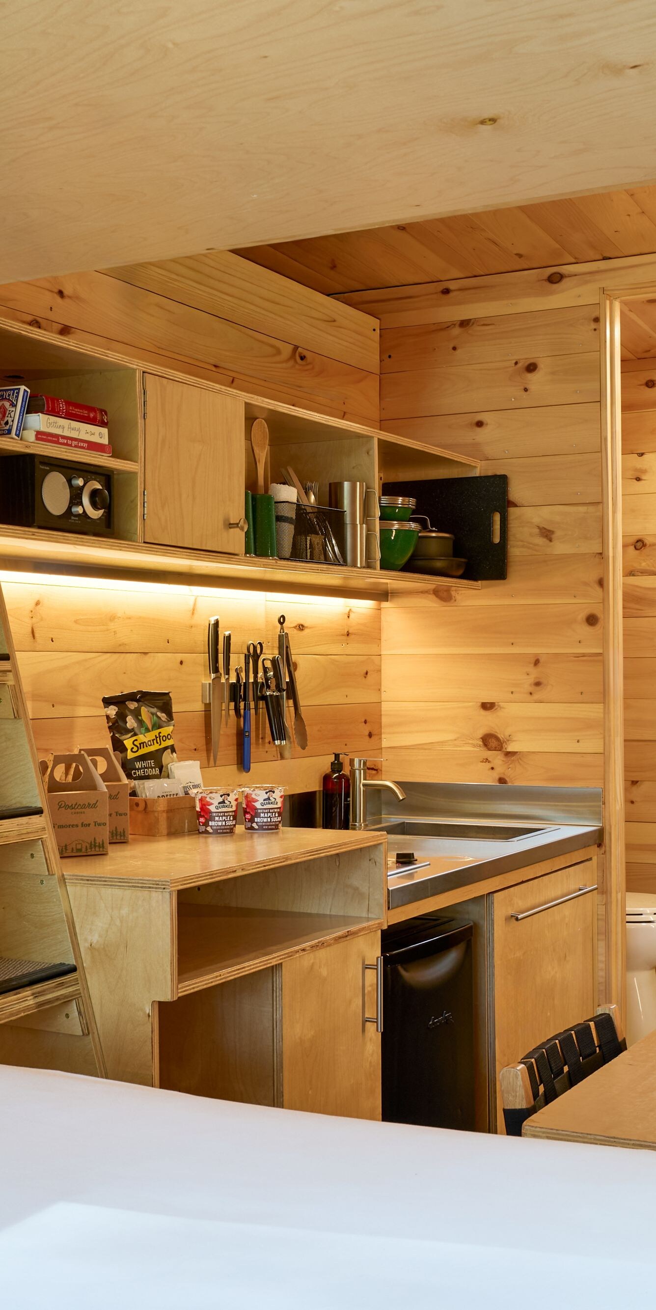 Bed with Kitchenette and Bathroom