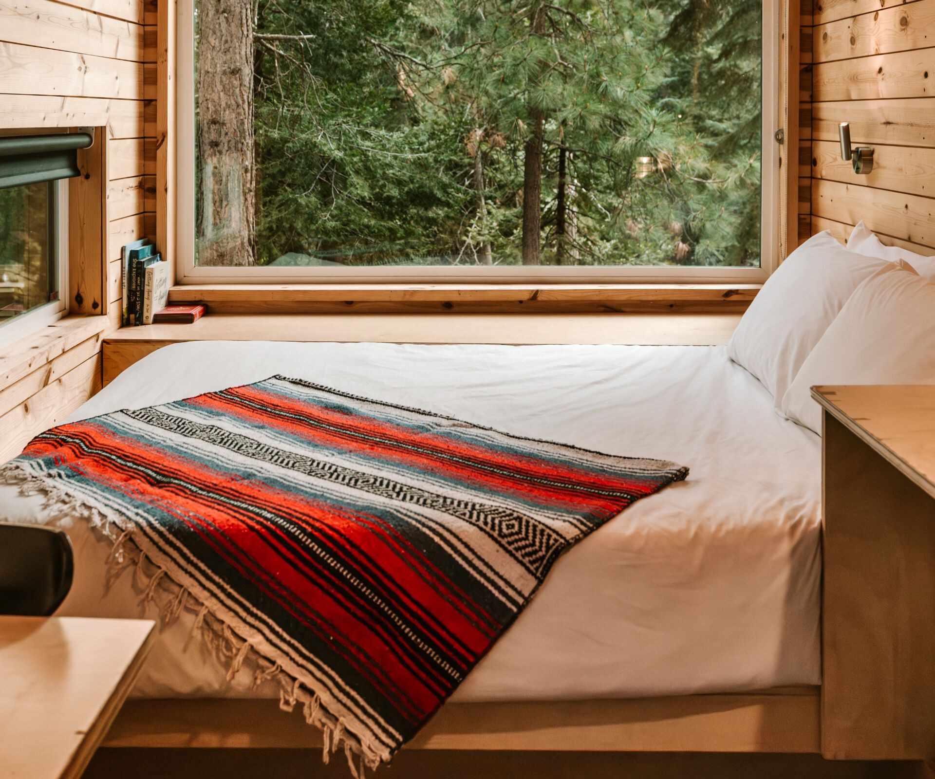 View from bed and cabin window