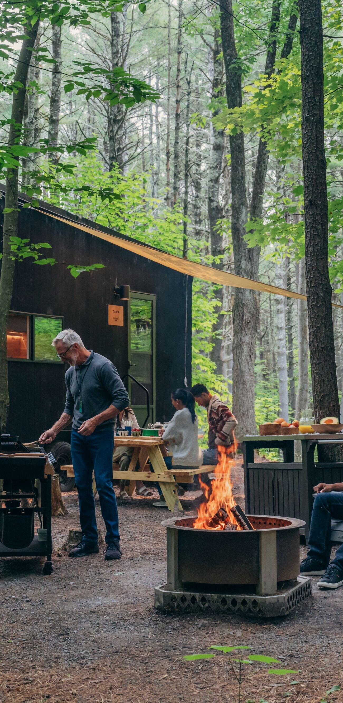 Group Outdoor Event in Woods