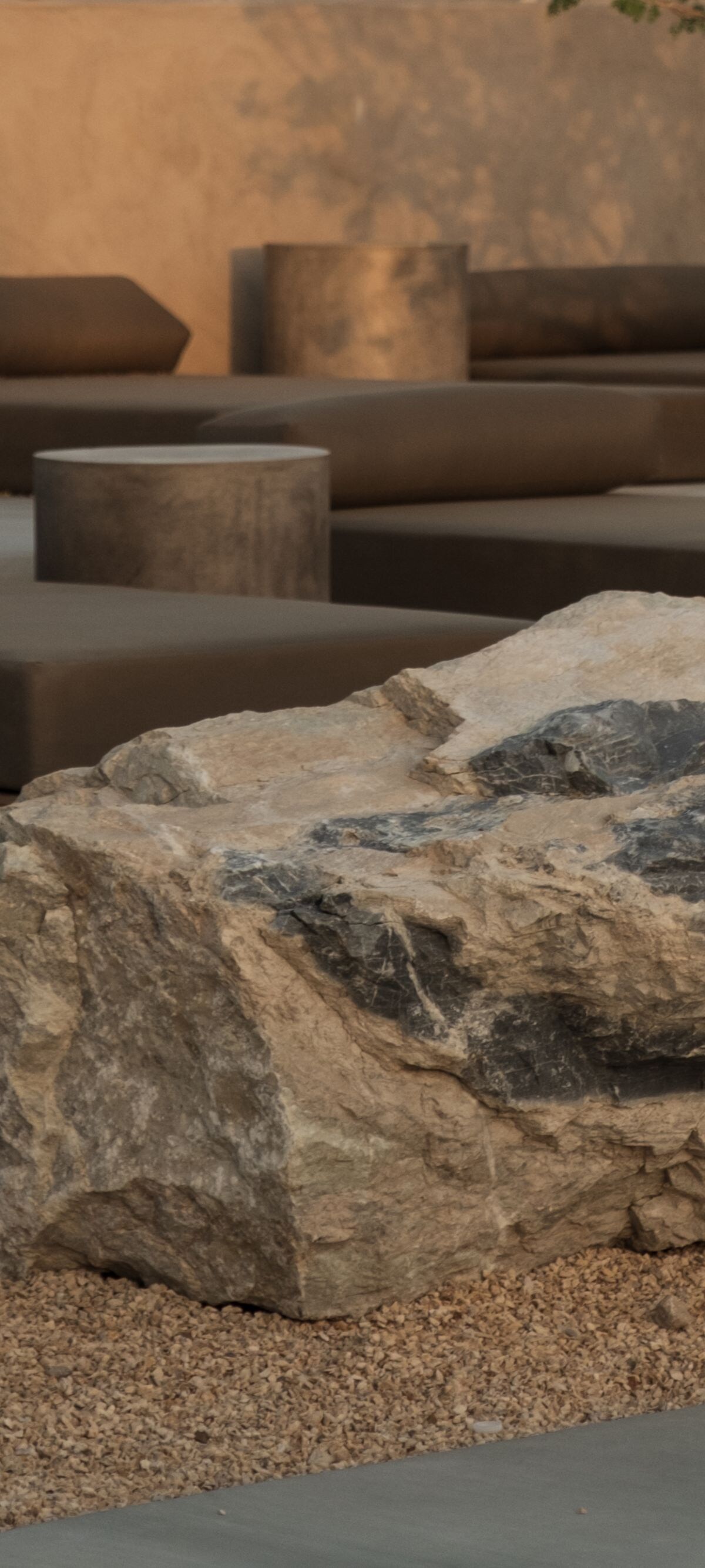 Pool Cabanas with Rock 