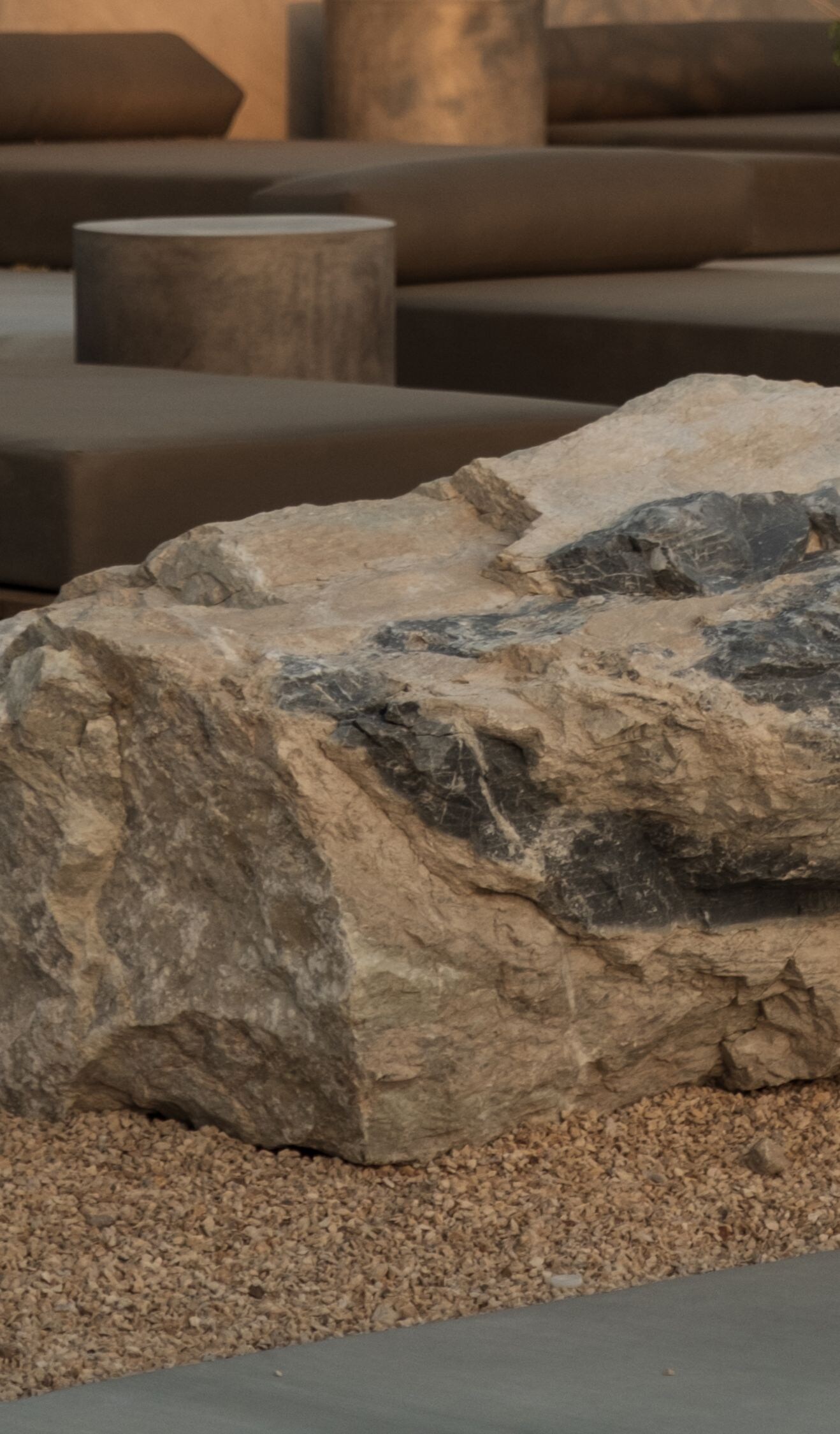 Pool Cabanas with Rock 