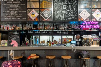 Moxy Bar with seats and drinks