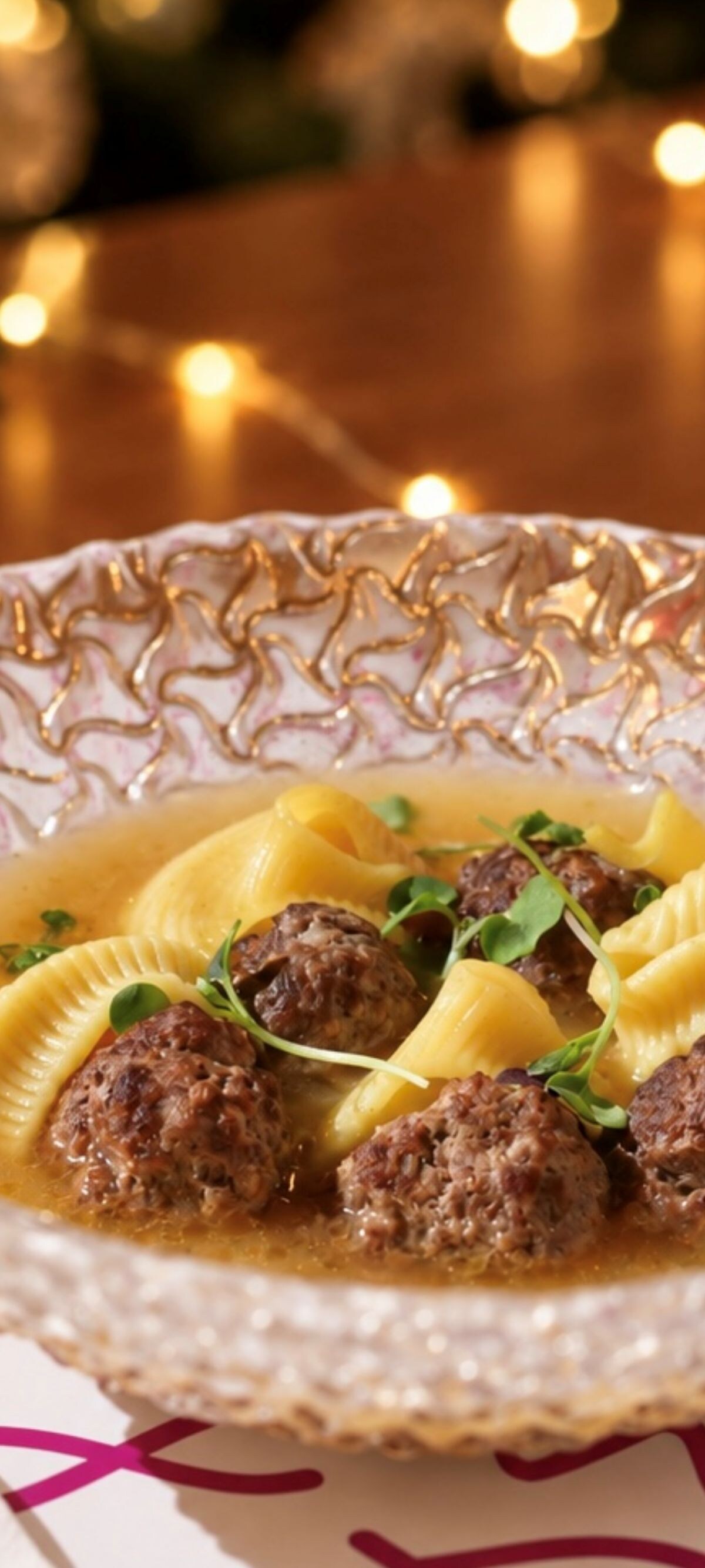 Traditional escudella in a festive Moxy setting