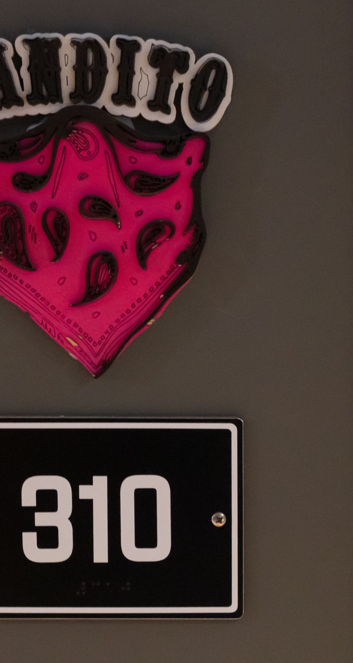 Room number with bandito decoration