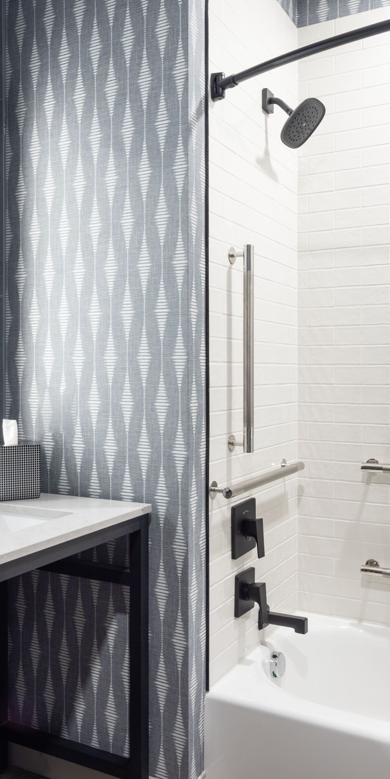 Accessible bathtub and vanity