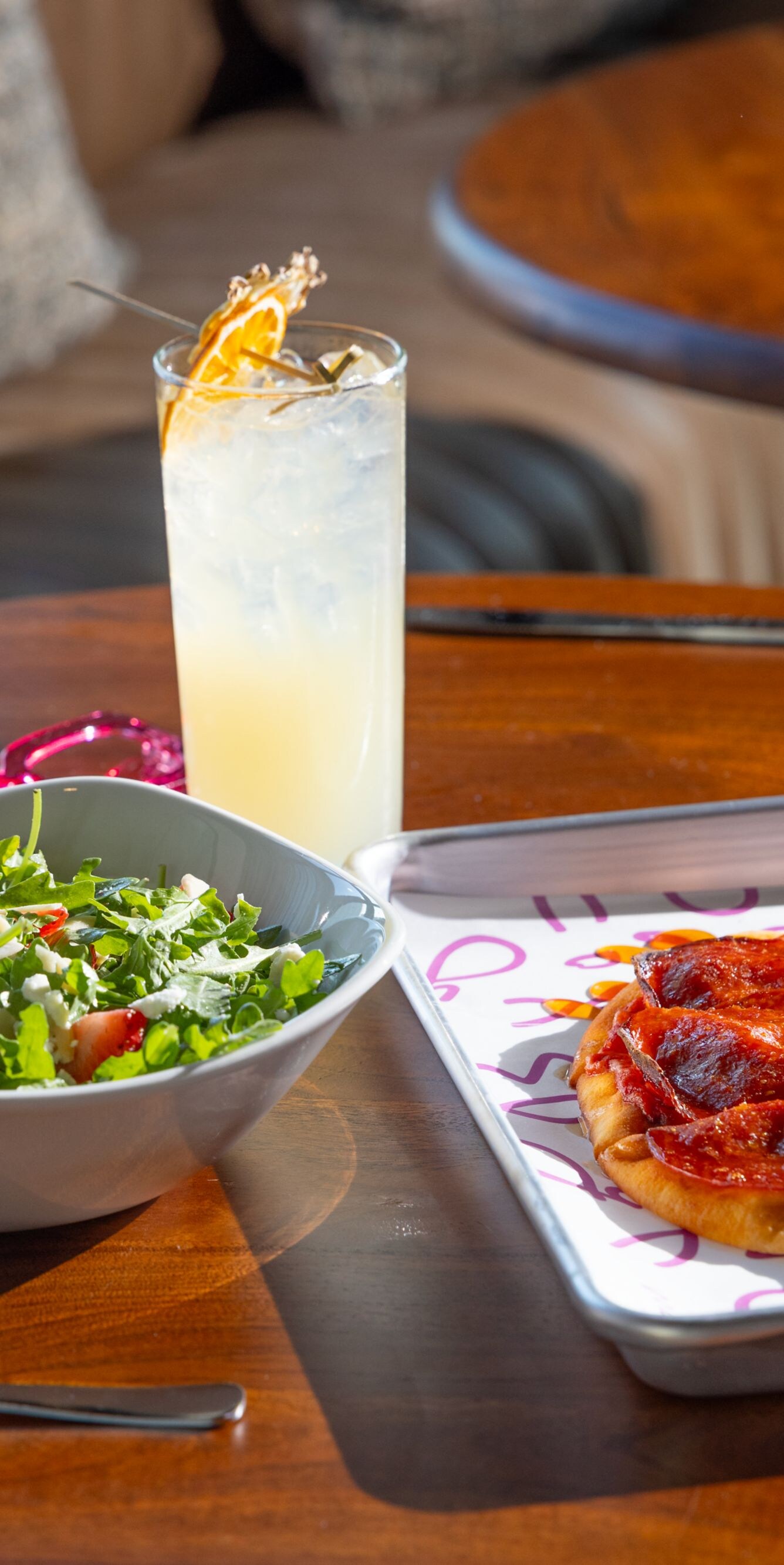 Salad and pizza