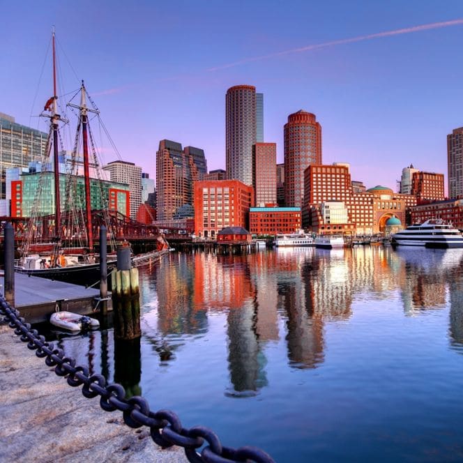 View of city from boston harbor
