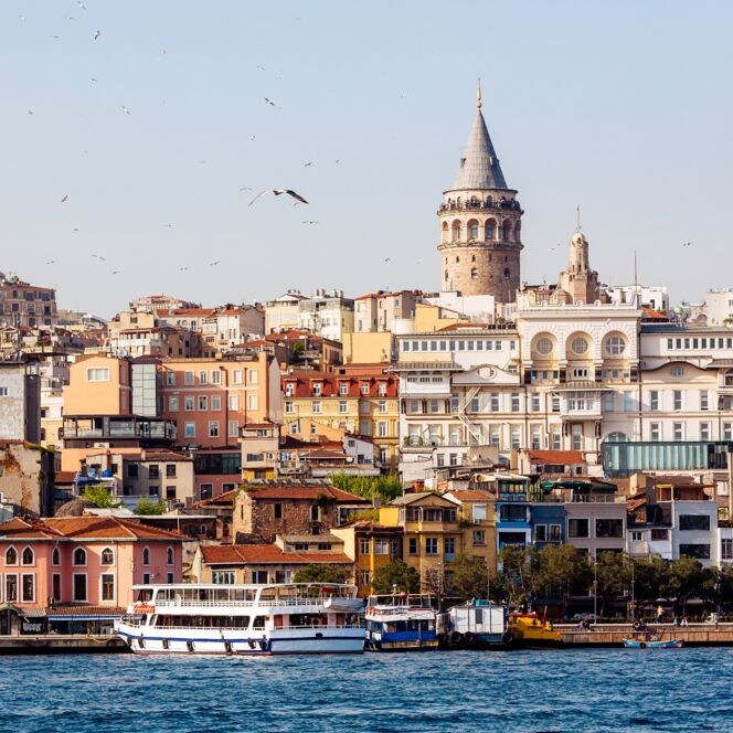 View of Istanbul by the coast.