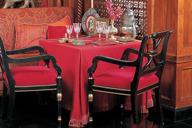 Exquisite Indian-inspired décor and artwork in the Nirvana dining room