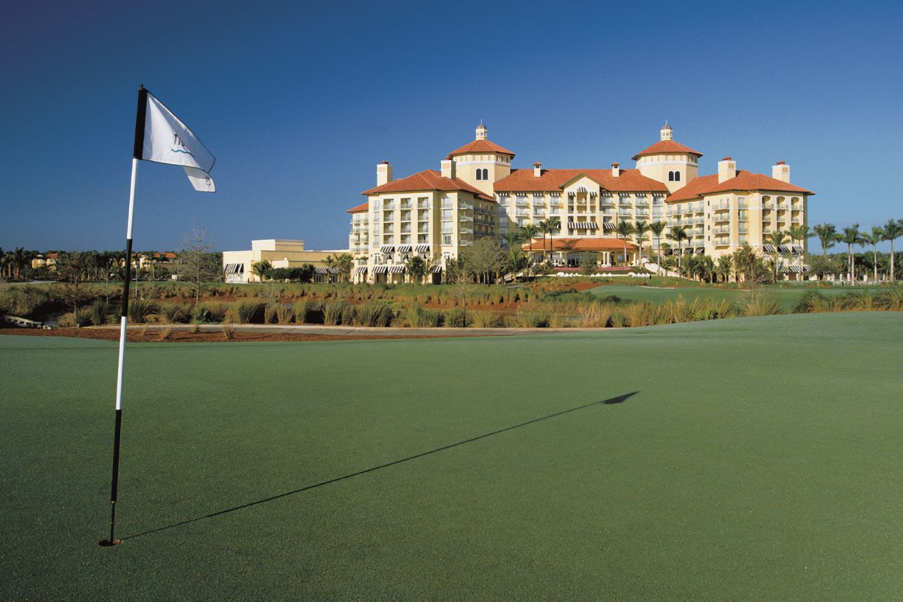 View of the resort from a golf course hole