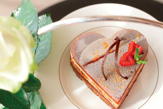 A heart-shaped cake