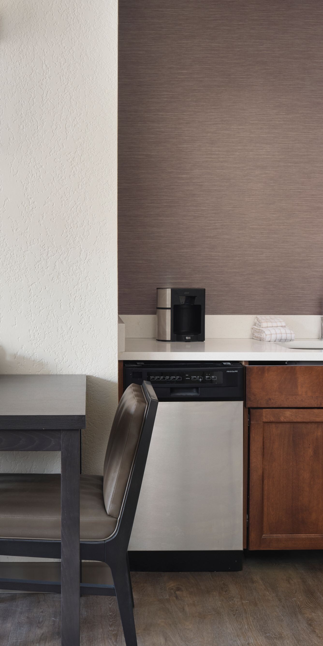 In-room kitchenette with table and two chairs