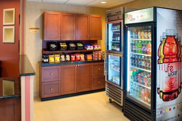 Hotel market with snacks and drinks