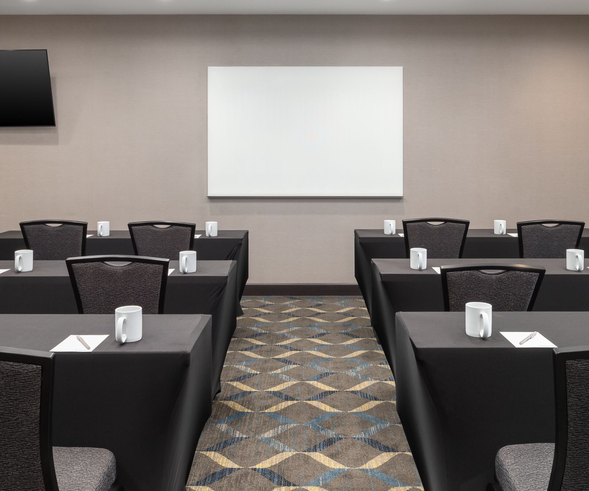 Modern meeting room with projector screen