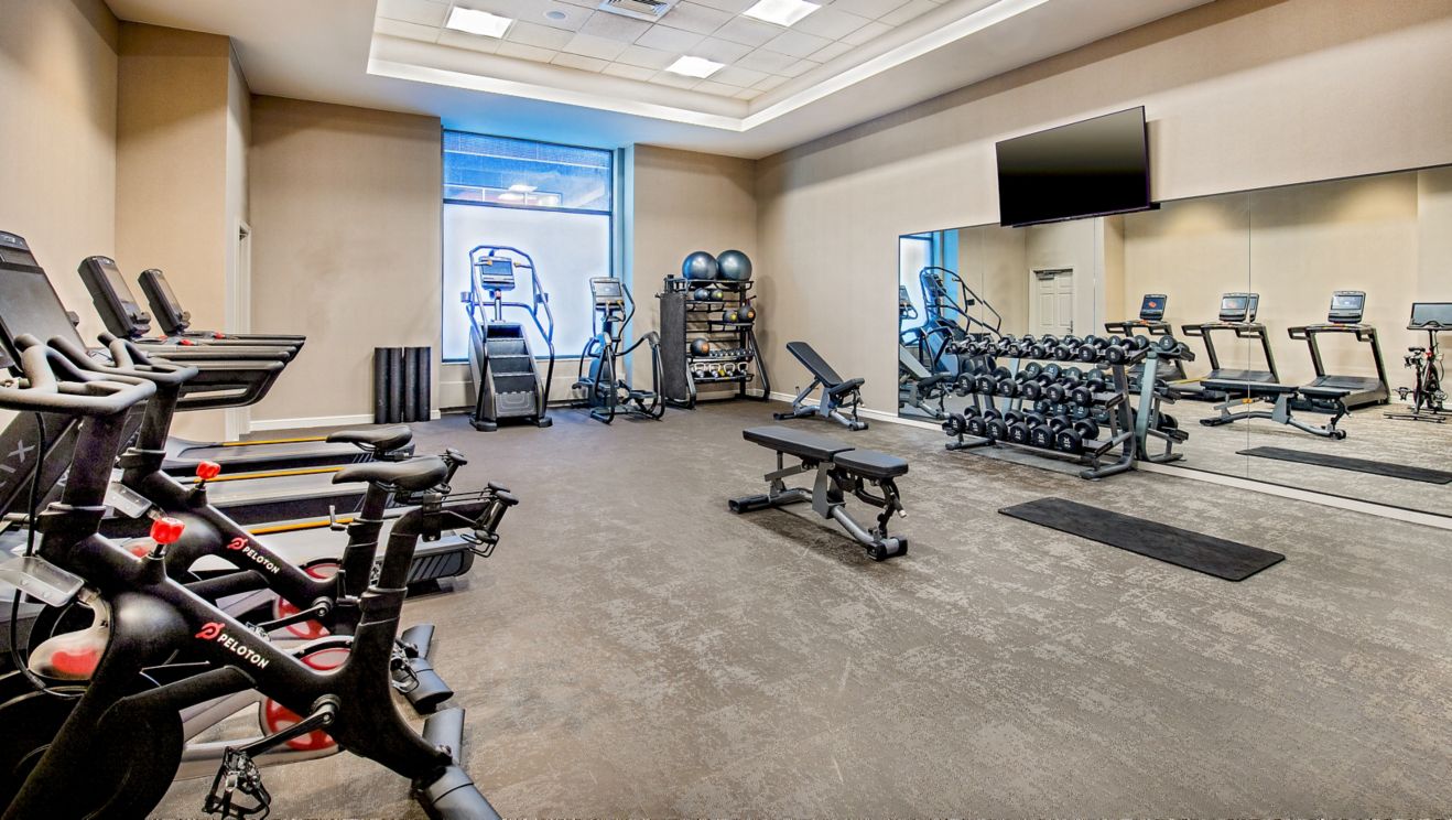 Fitness Center with weights and cardio machines