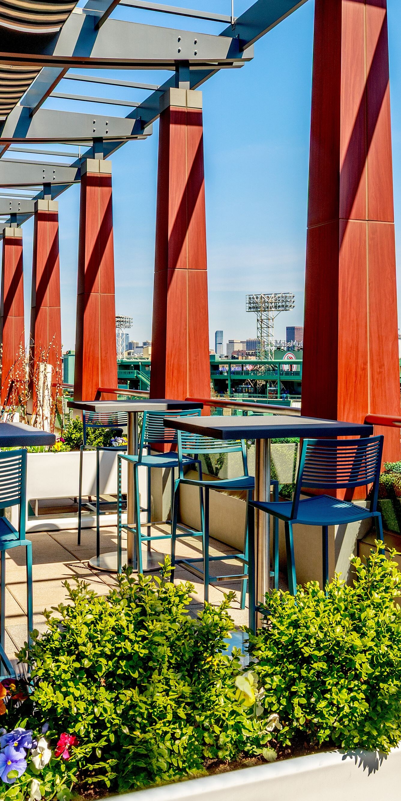 Terraza en la azotea con vistas a Fenway Park