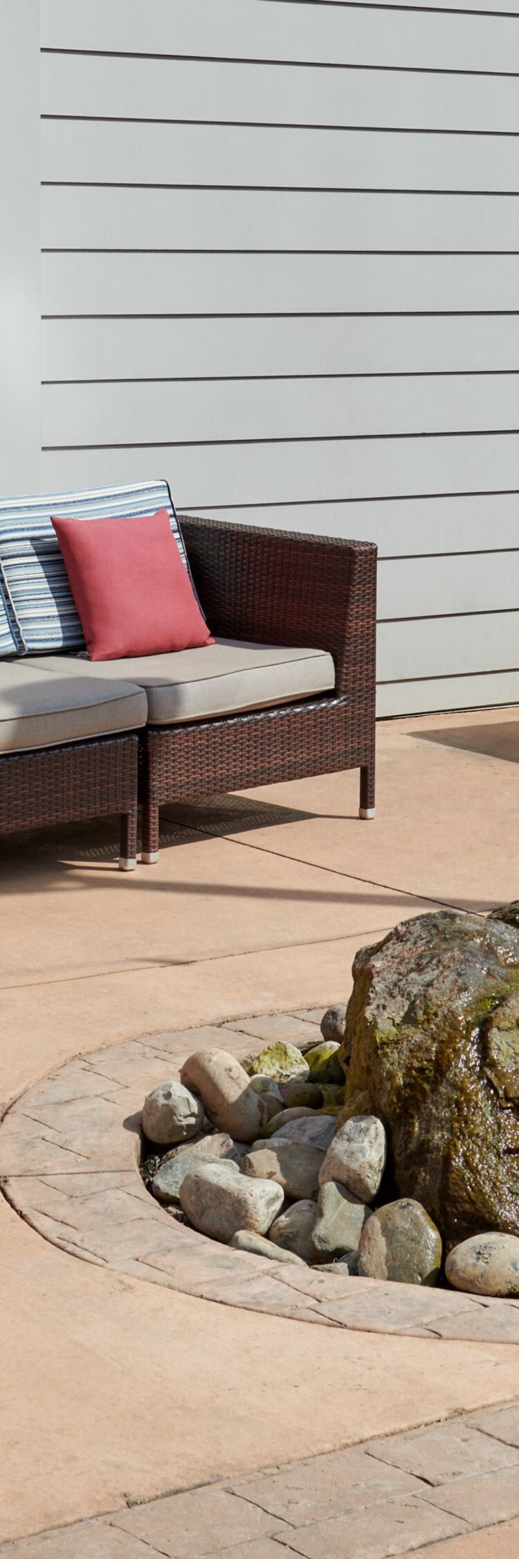 Grill and seating area