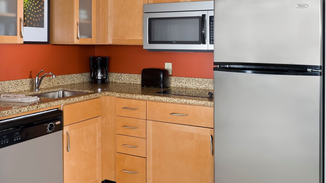Suite kitchen refrigerator and dishwasher