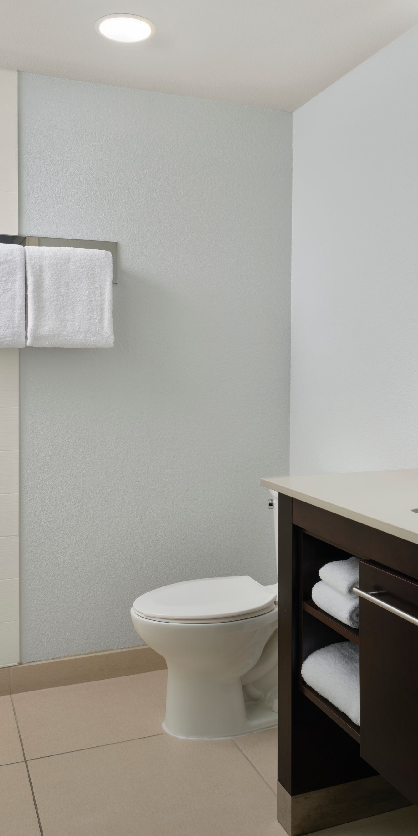 Spacious vanity in bathroom