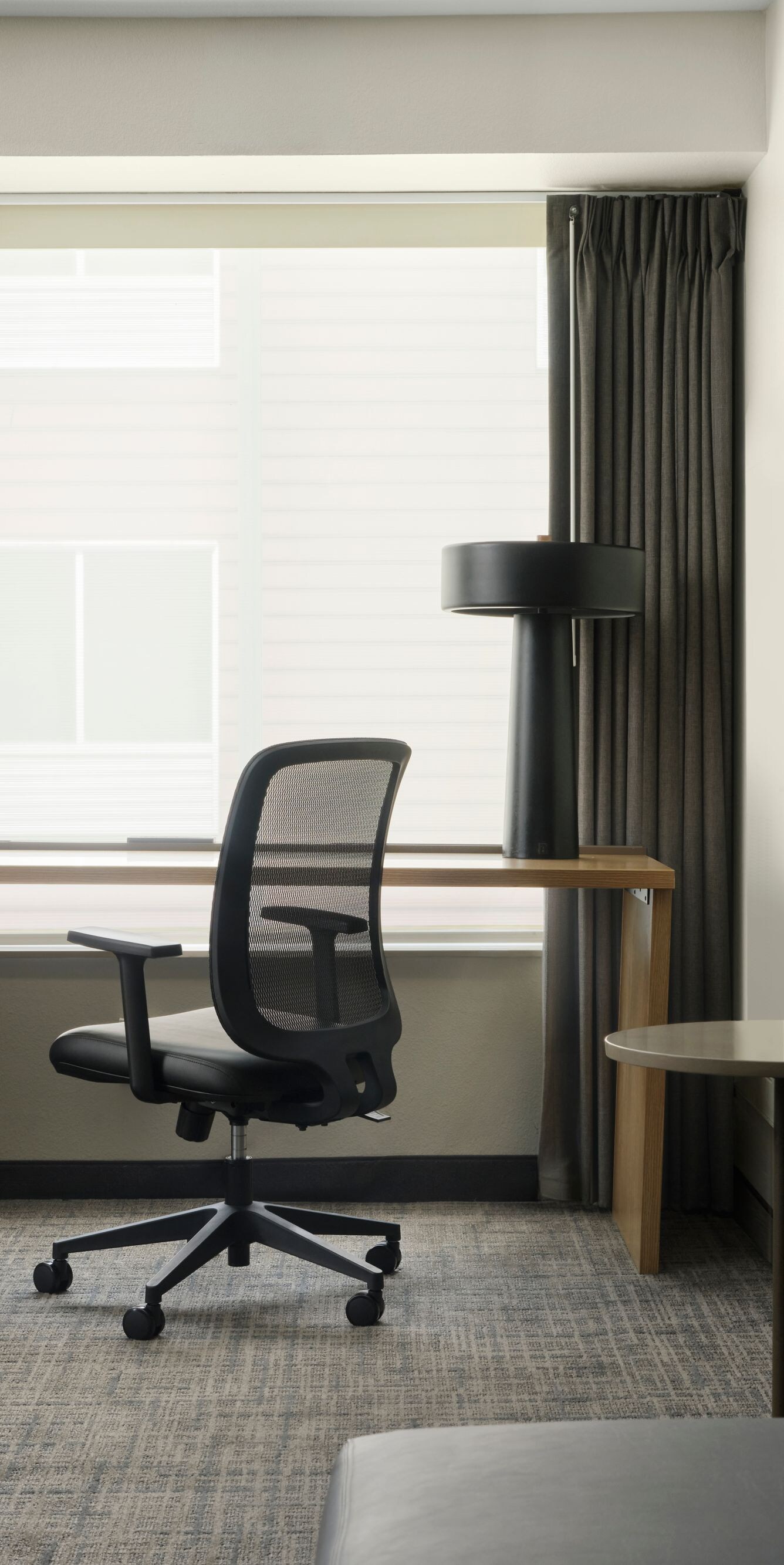 Suite living room with workspace