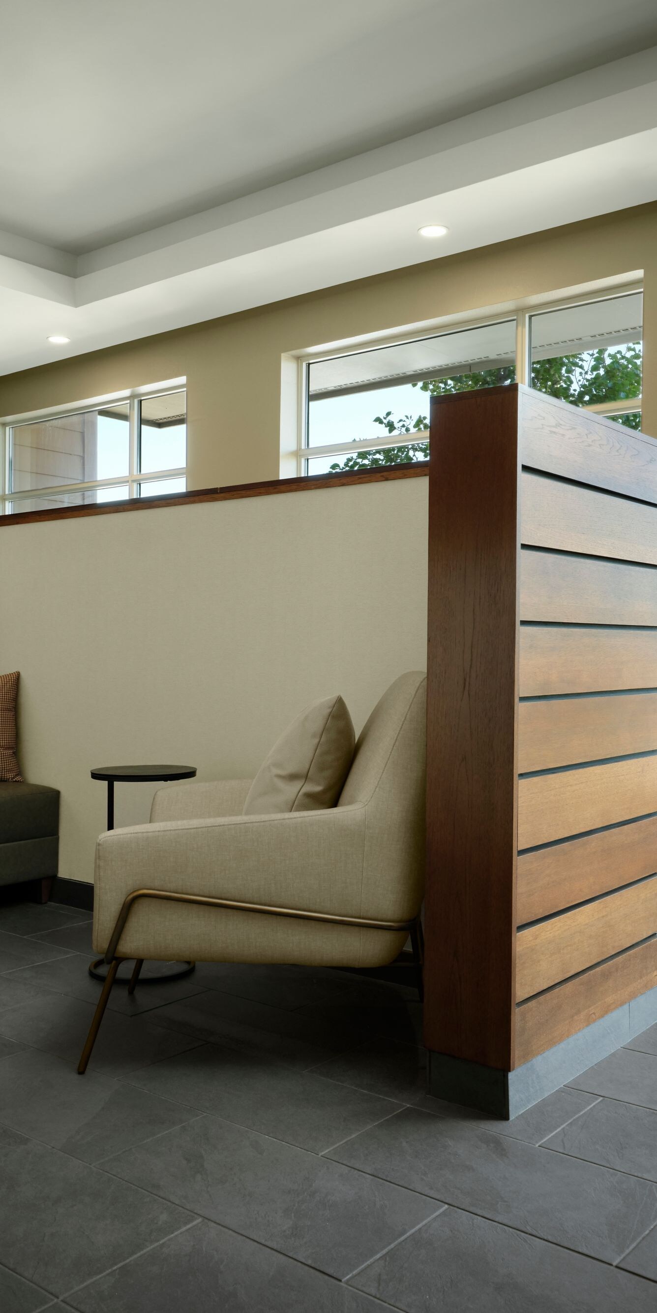 Private working pods with seating