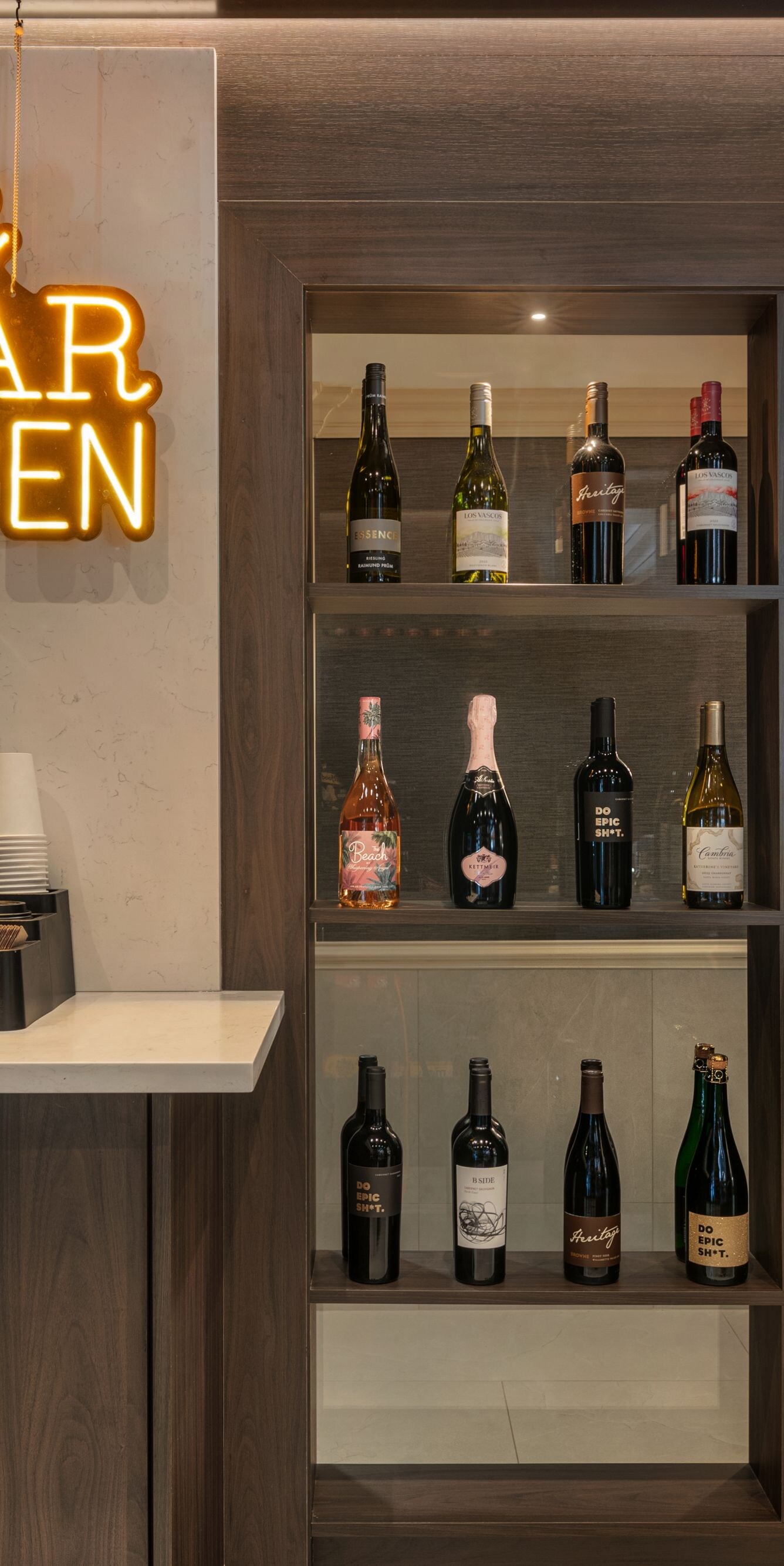 Lobby market with coffee and wine for purchase