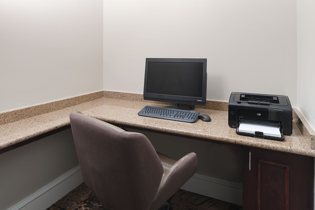Business center computer and printer.