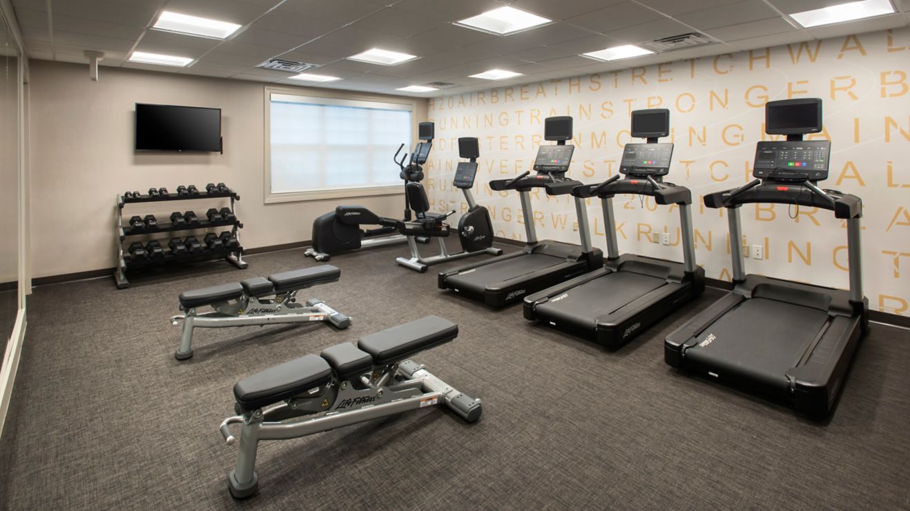 Fitness center with fitness equipment