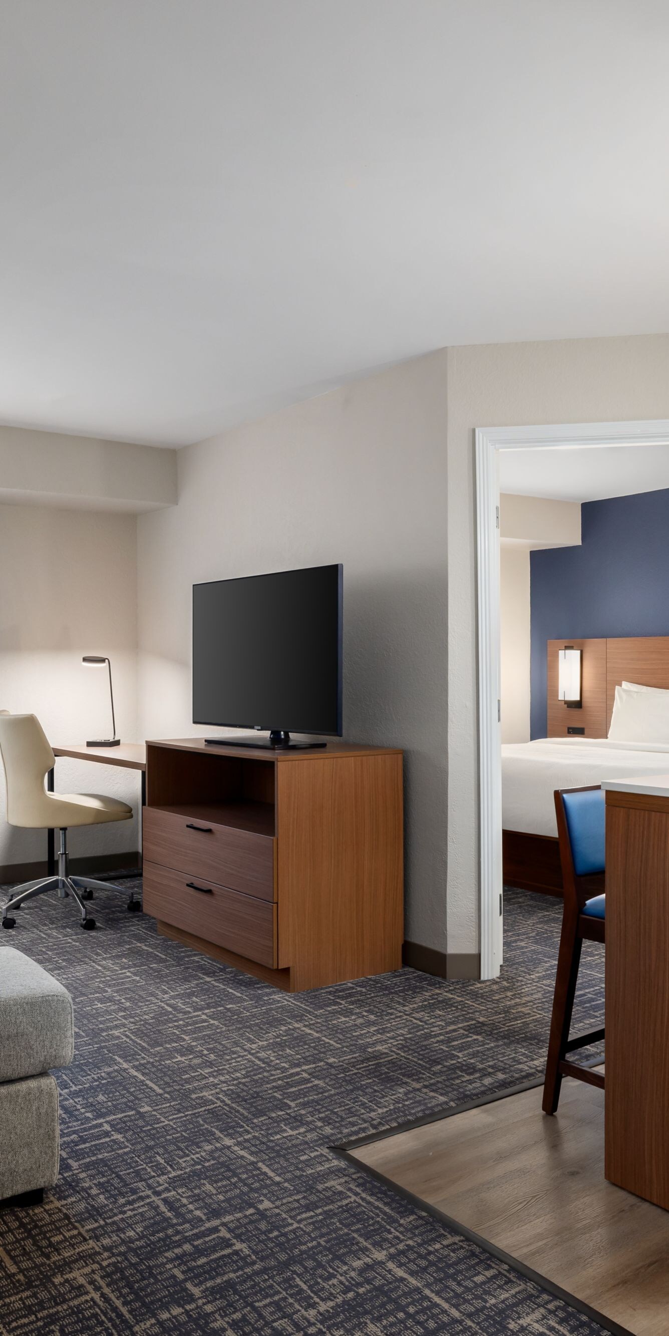living room of suite and bedroom entrance