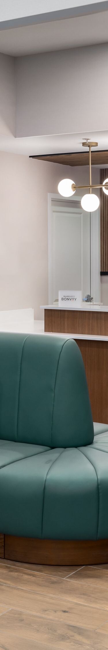 Lobby with convenience market and community table
