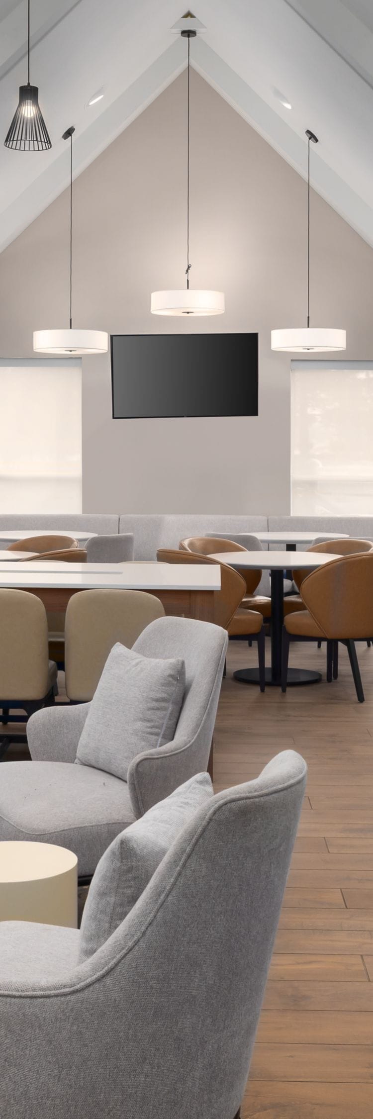 A variety of seating options in the lobby