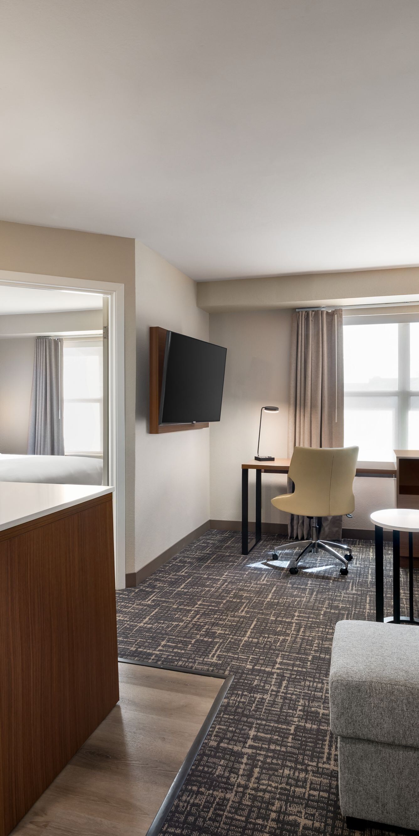 Living and dining area of suite