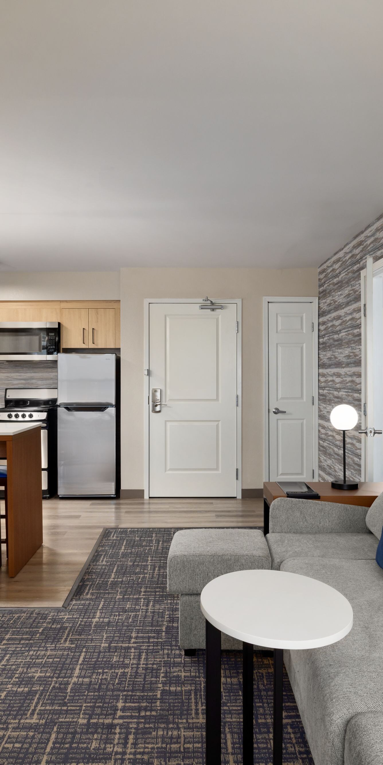 Living room and kitchen of suite