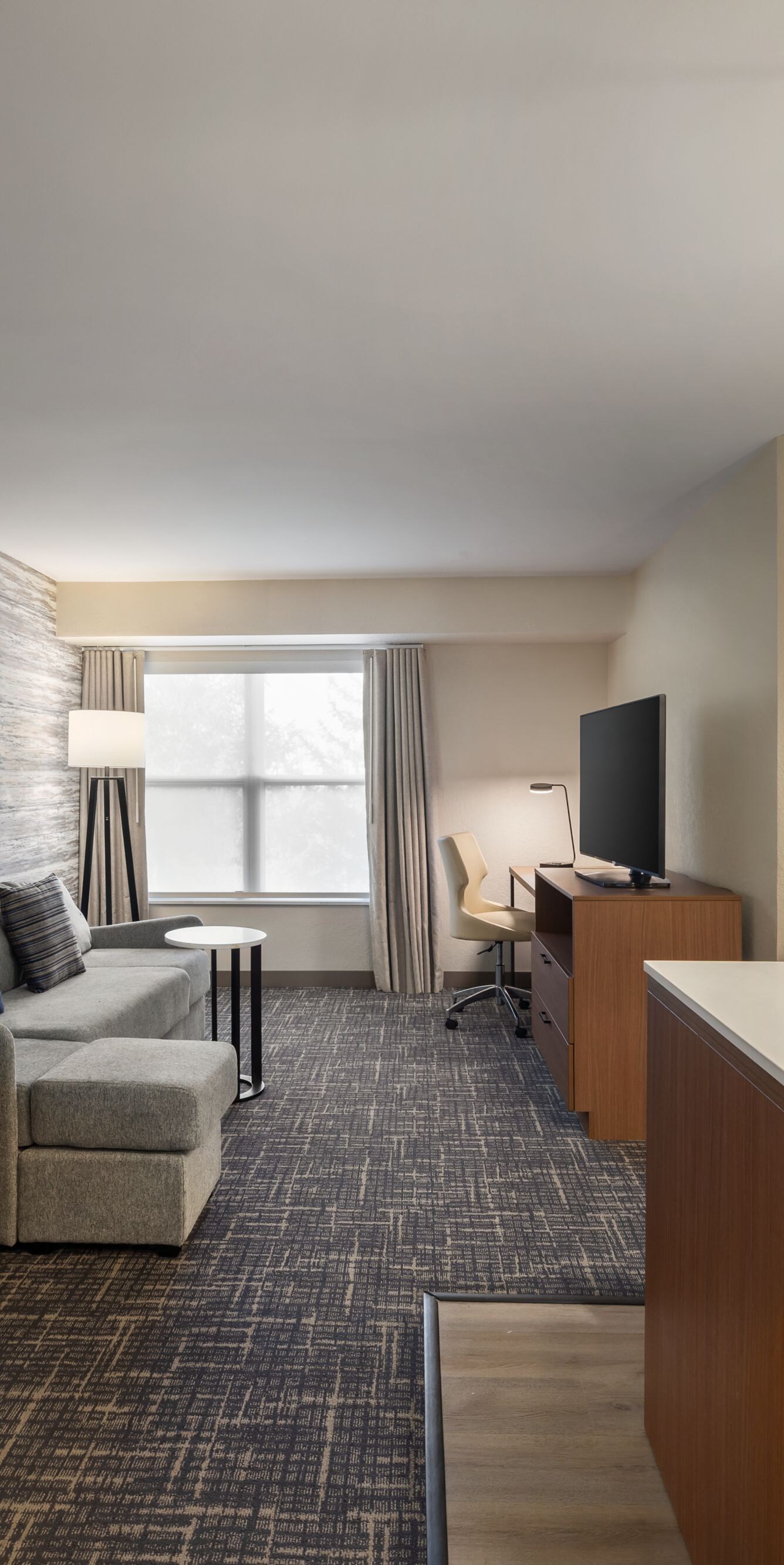 Living room and dining table of suite