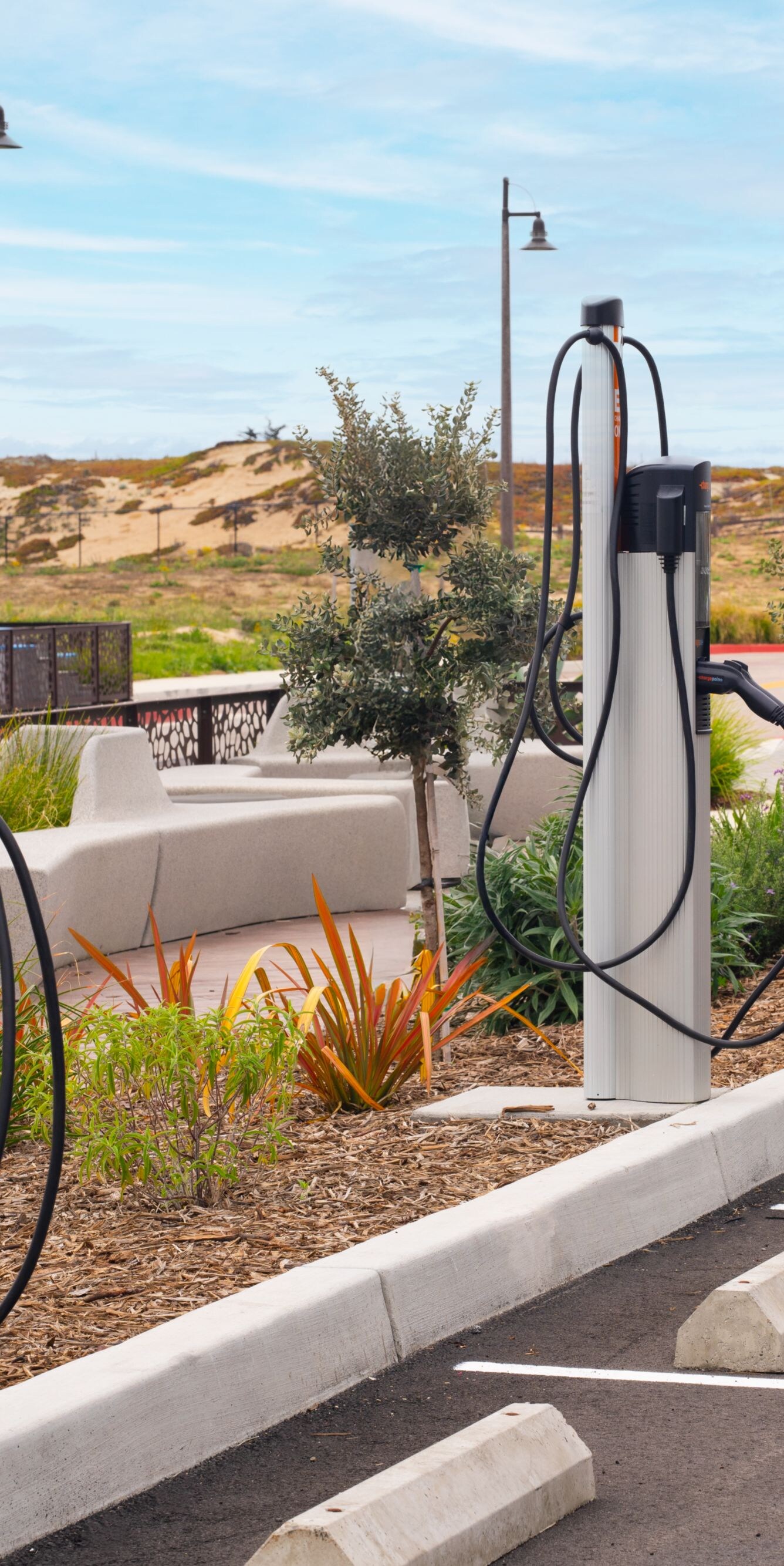 The property has several EV charging stations for 