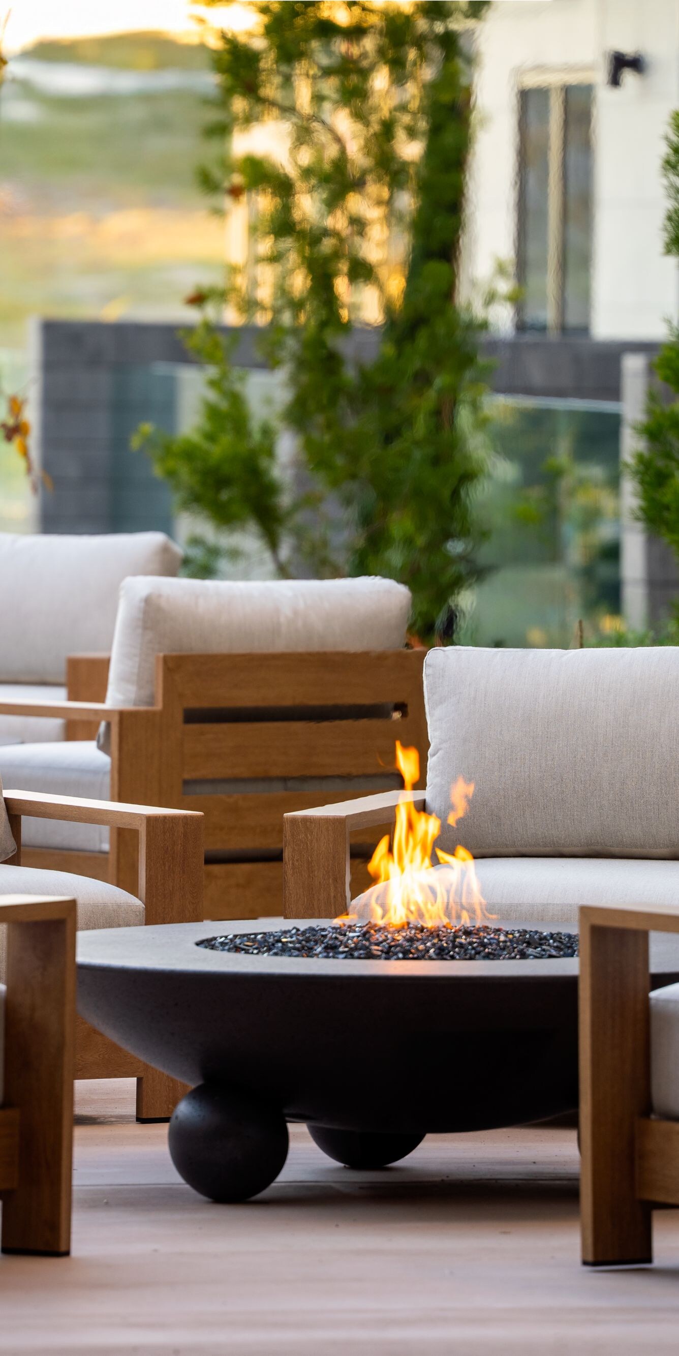 Fire pit lounge seating