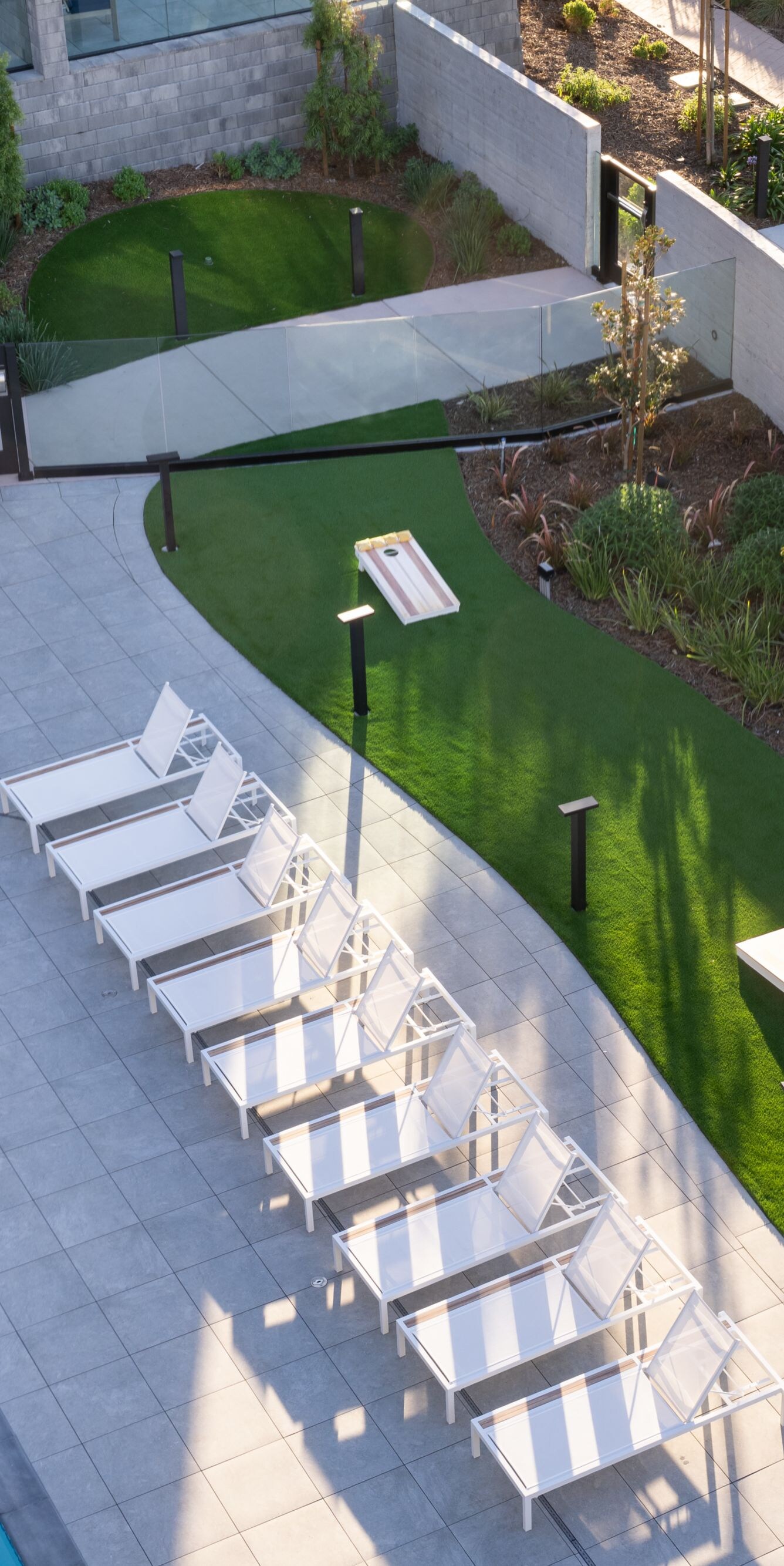Overlooking the pool deck from Residence Inn