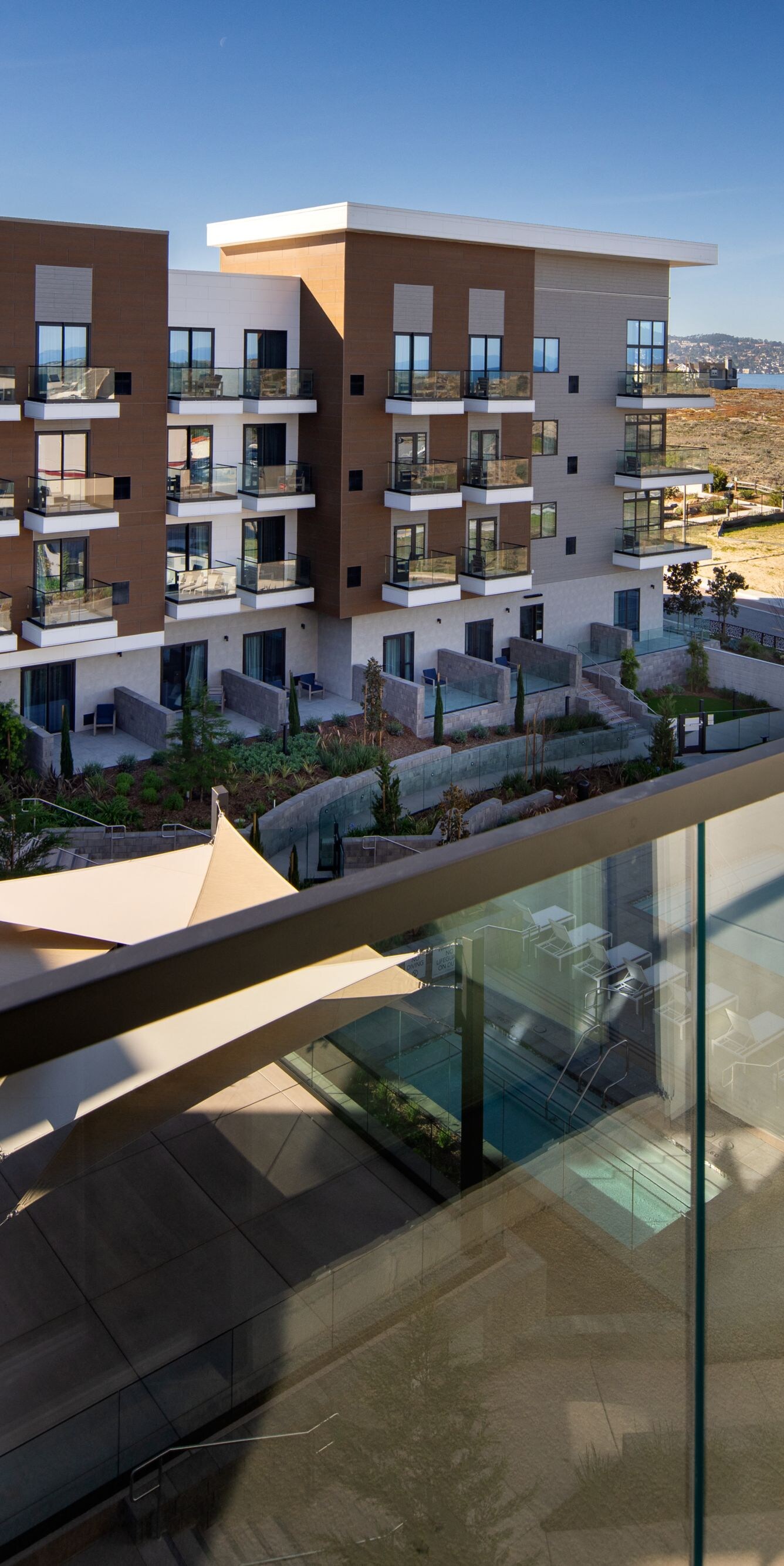 Ocean view studio suite balcony with terrace view