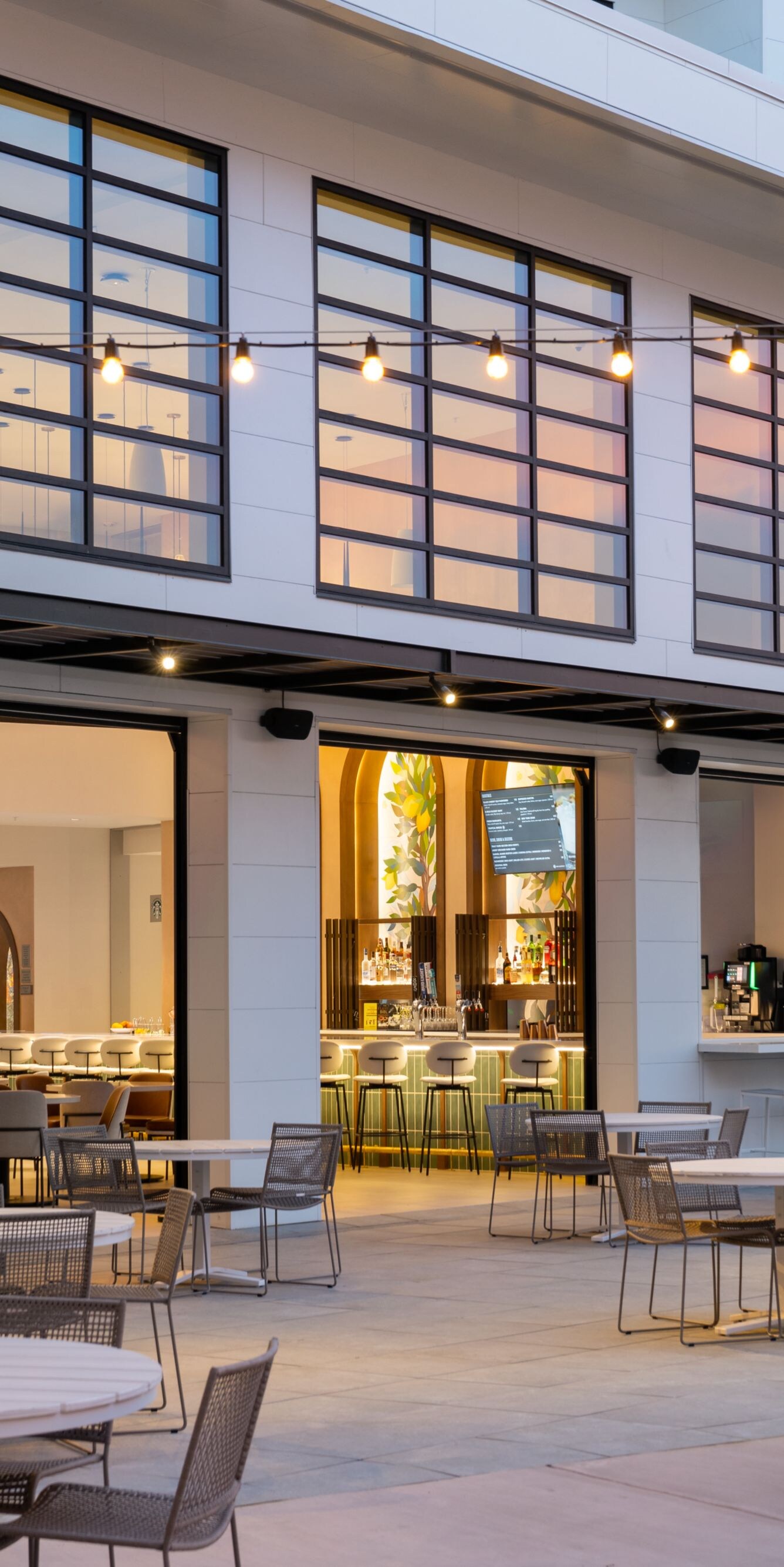 The Bistro bar connecting to the outdoor Piazza