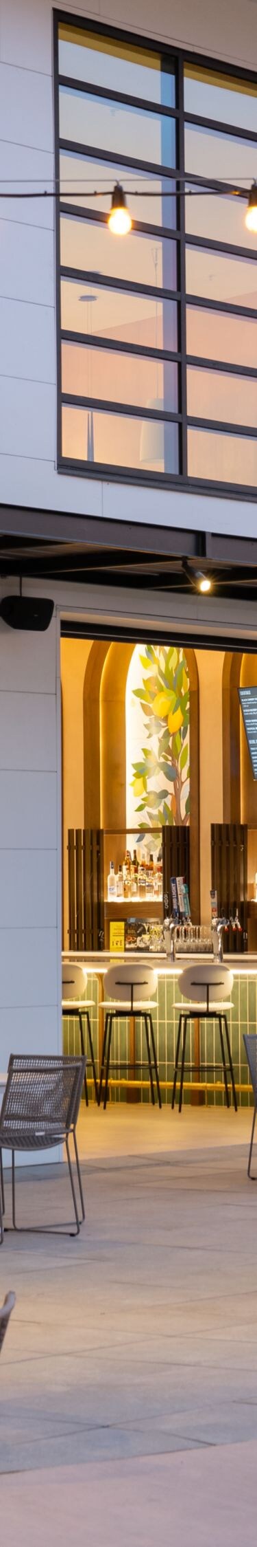 The Bistro bar connecting to the outdoor Piazza