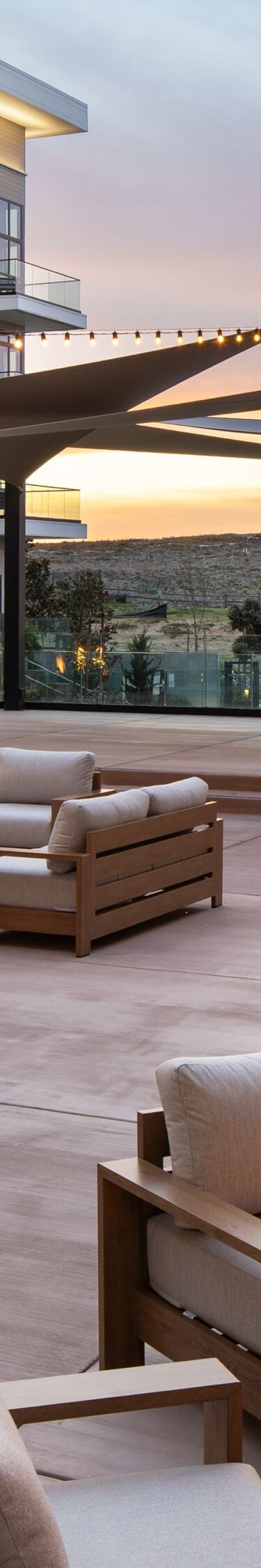 The Lido Stage outdoor seating on the Piazza.