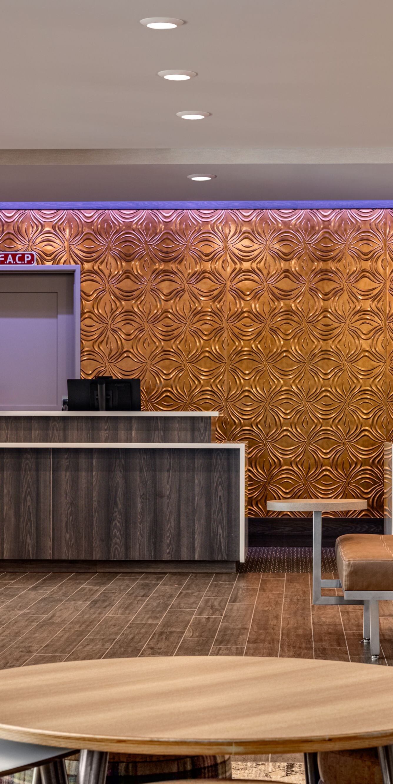 Seating near reception desk