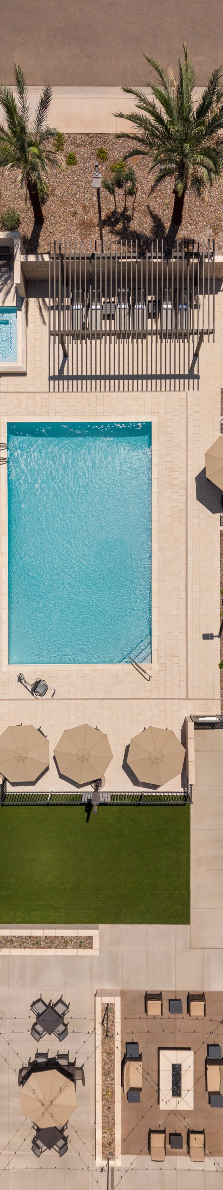 Drone shot of pool deck