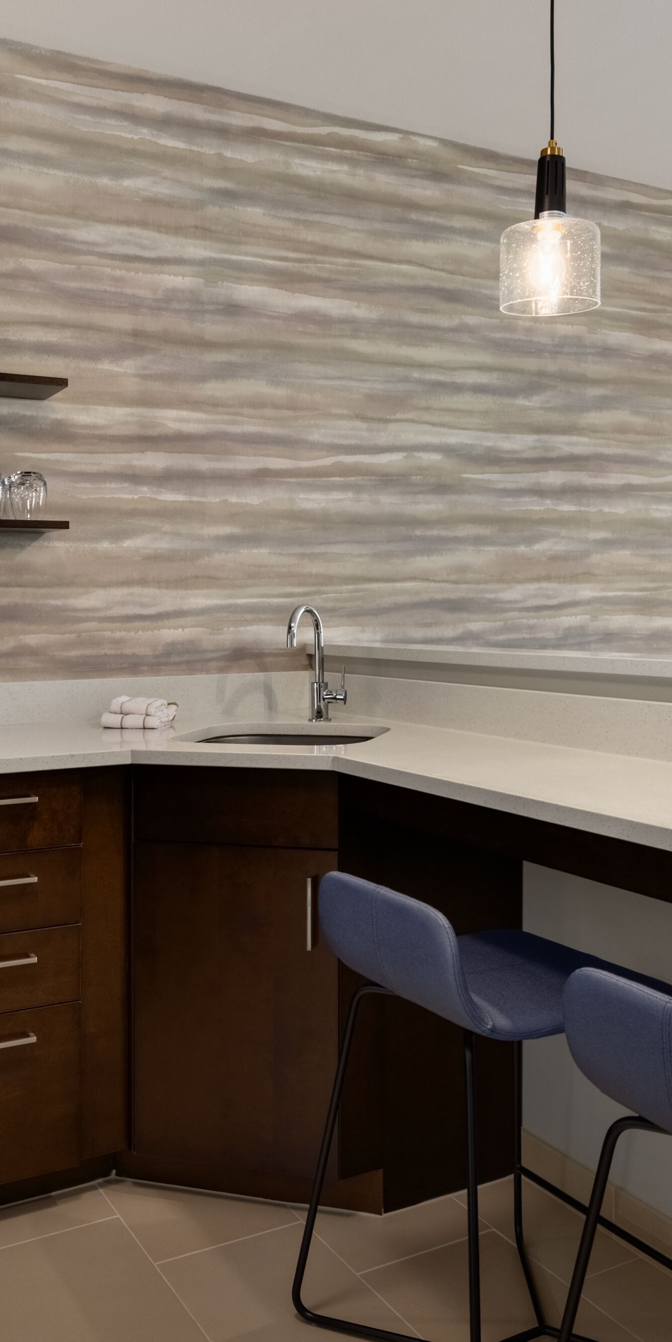 Breakfast bar in kitchen