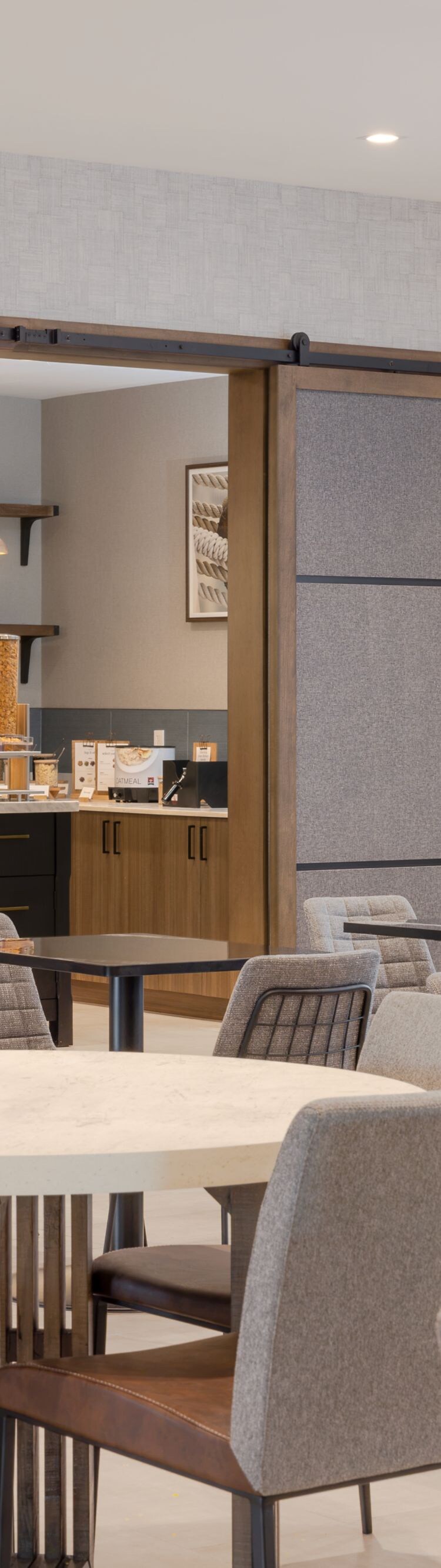 Breakfast buffet seating area
