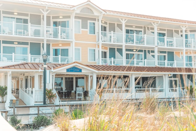 View from boardwalk of Bethany Beach Ocean Suites 